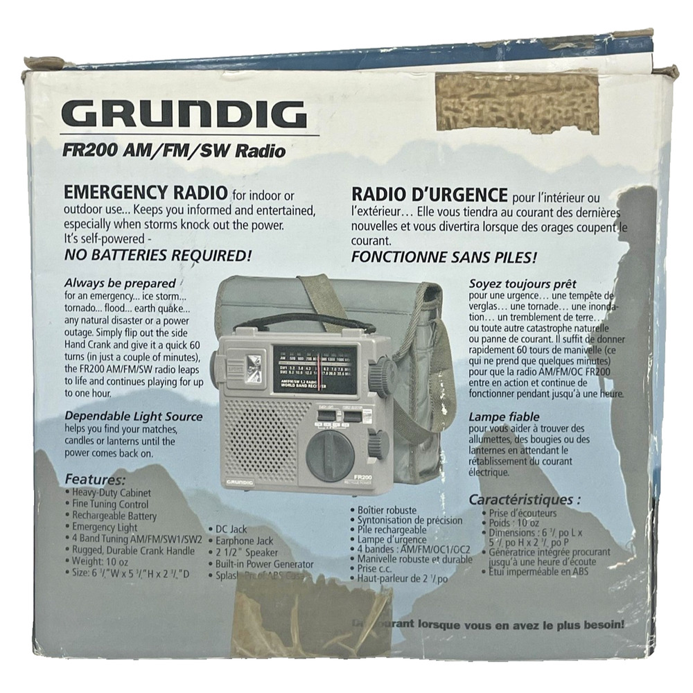 Grundig FR-200 AM/FM Shortwave World Band Emergency Radio Hand Crank Works - Picture 9 of 11